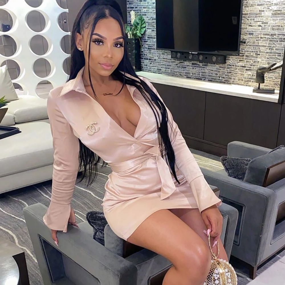 NWT Fashion Nova Step Up Satin Dress.